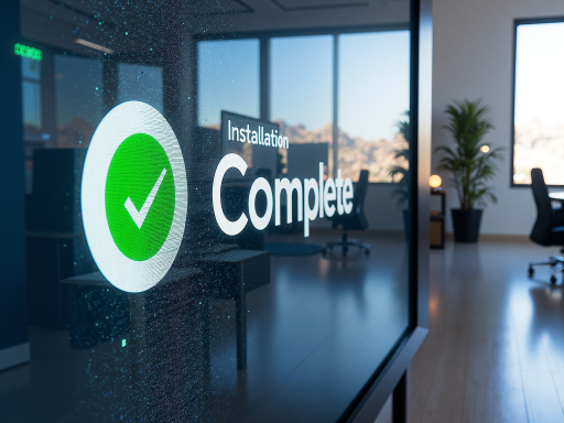 AI客服界面，聊天窗口显示智能对话，现代化办公环境背景