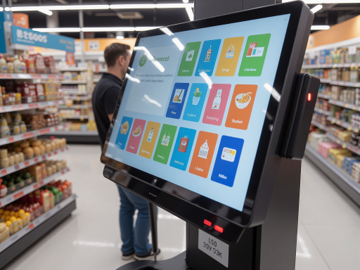 新零售技术展示，展示线上线下融合购物体验，现代化零售场景